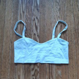 mint cage back crop top